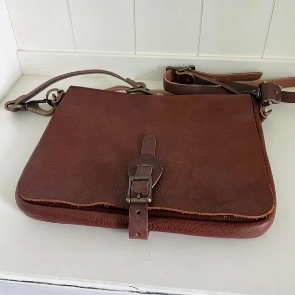 Lamb Leather Goods NEW Messenger Bison Leather Bag